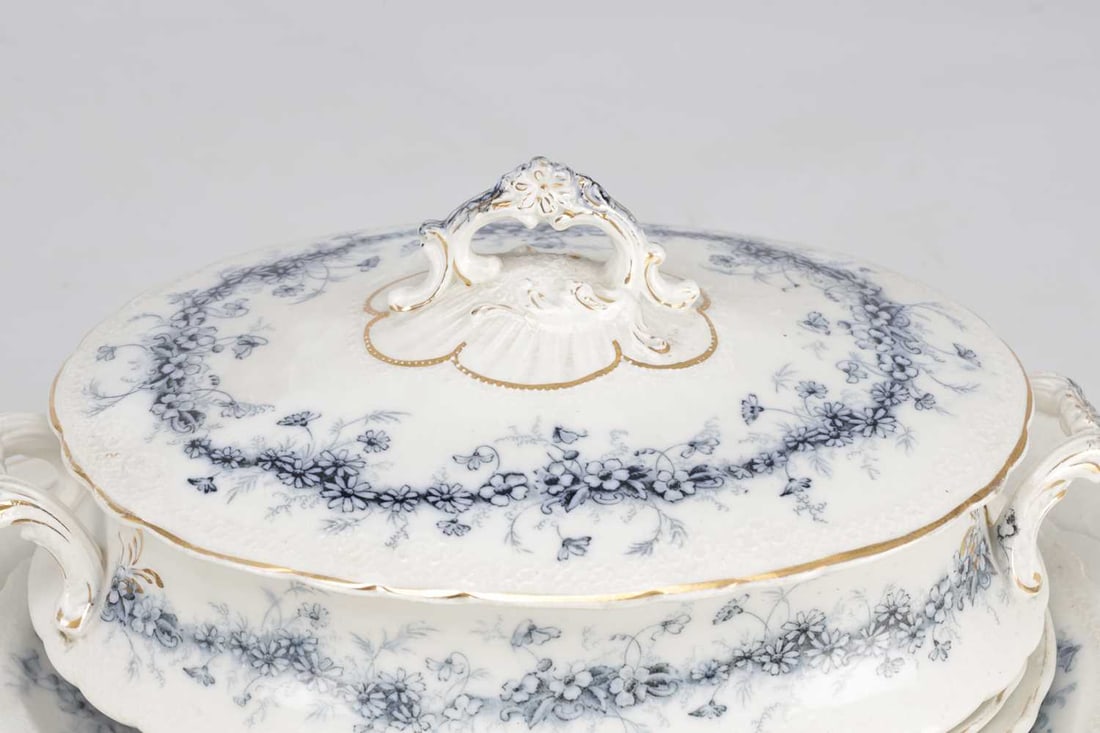 A LATE 19TH CENTURY ROYAL STAFFORDSHIRE POTTERY DAISY DINNER SERVICE - 7