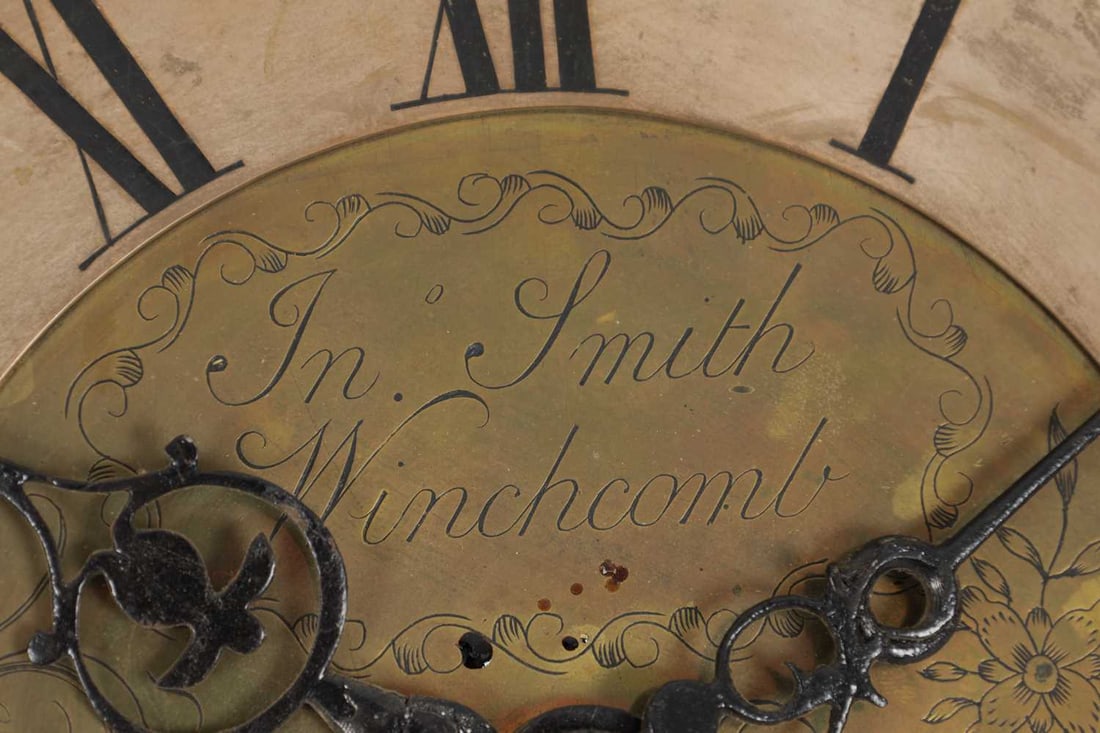 JOHN SMITH, WINCHCOMB. AN 18TH CENTURY ENGLISH BRASS LONGCASE CLOCK MOVEMENT - 2
