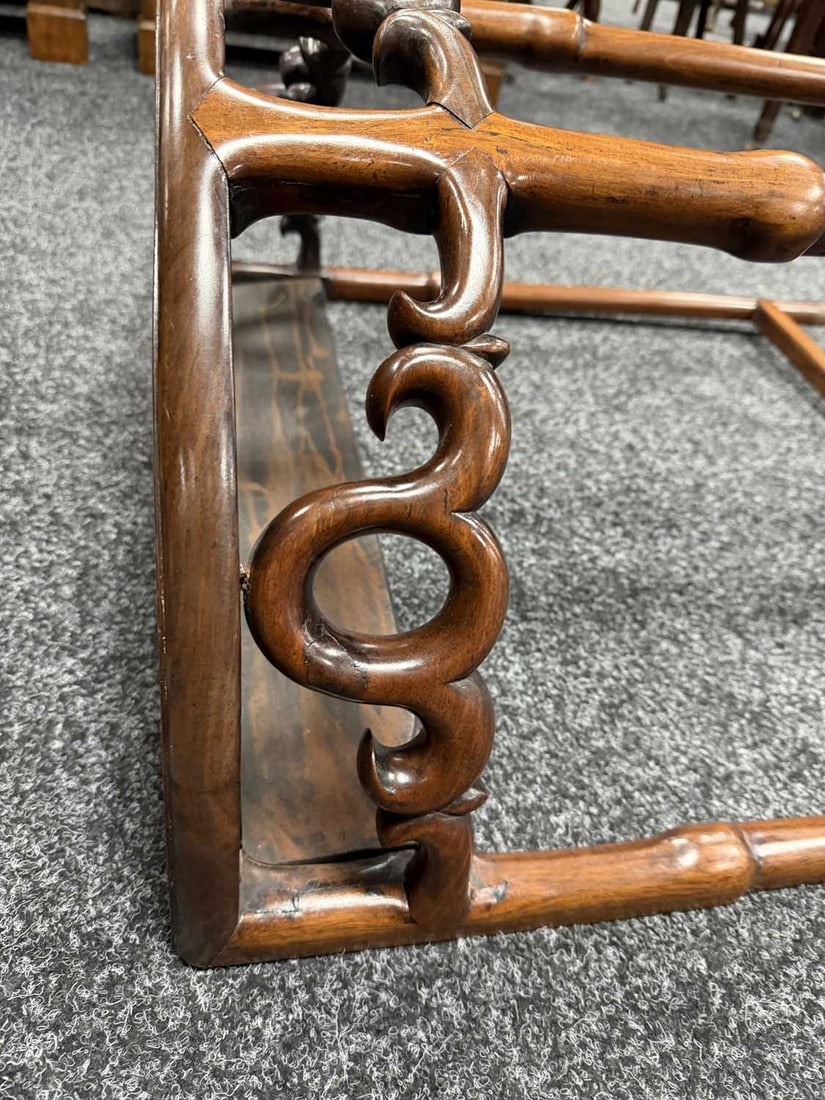 A LATE 19TH CENTURY CHINESE HARDWOOD DEMI-LUNE TABLE - 7