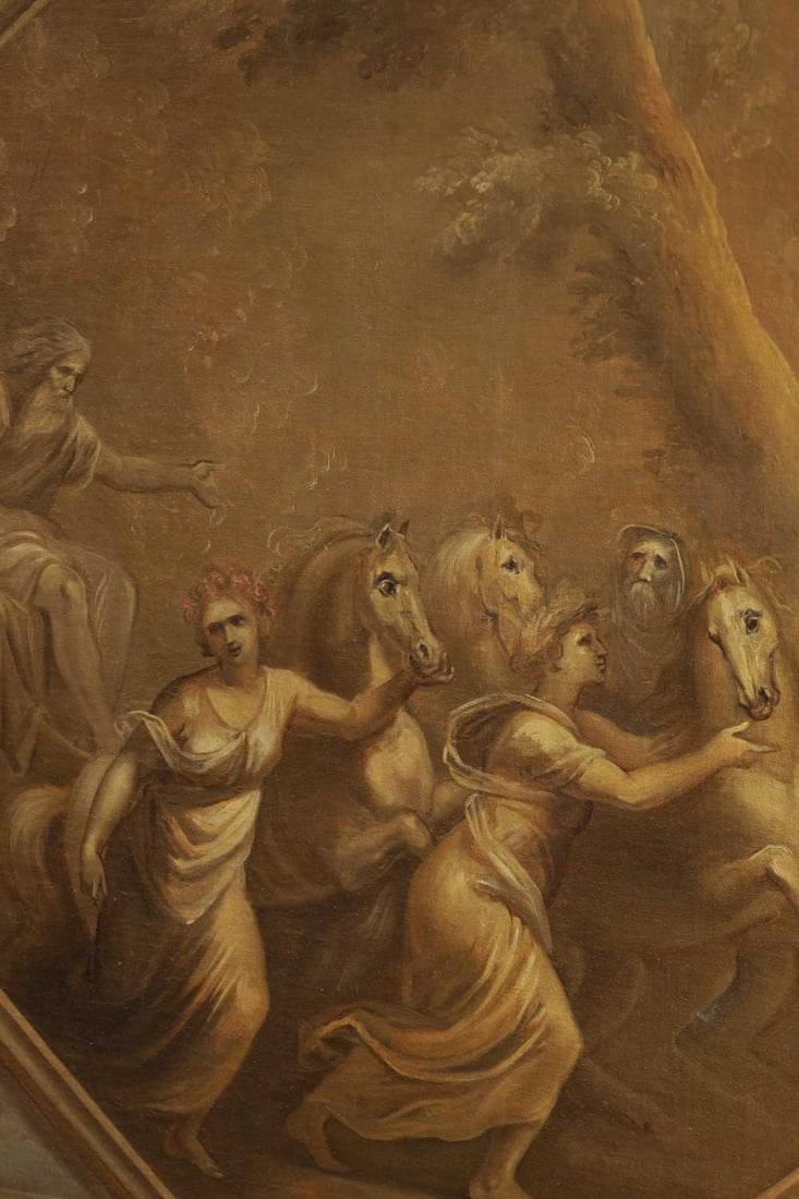 A LARGE 19TH CENTURY OIL ON CANVAS CLASSICAL SCENE - 4