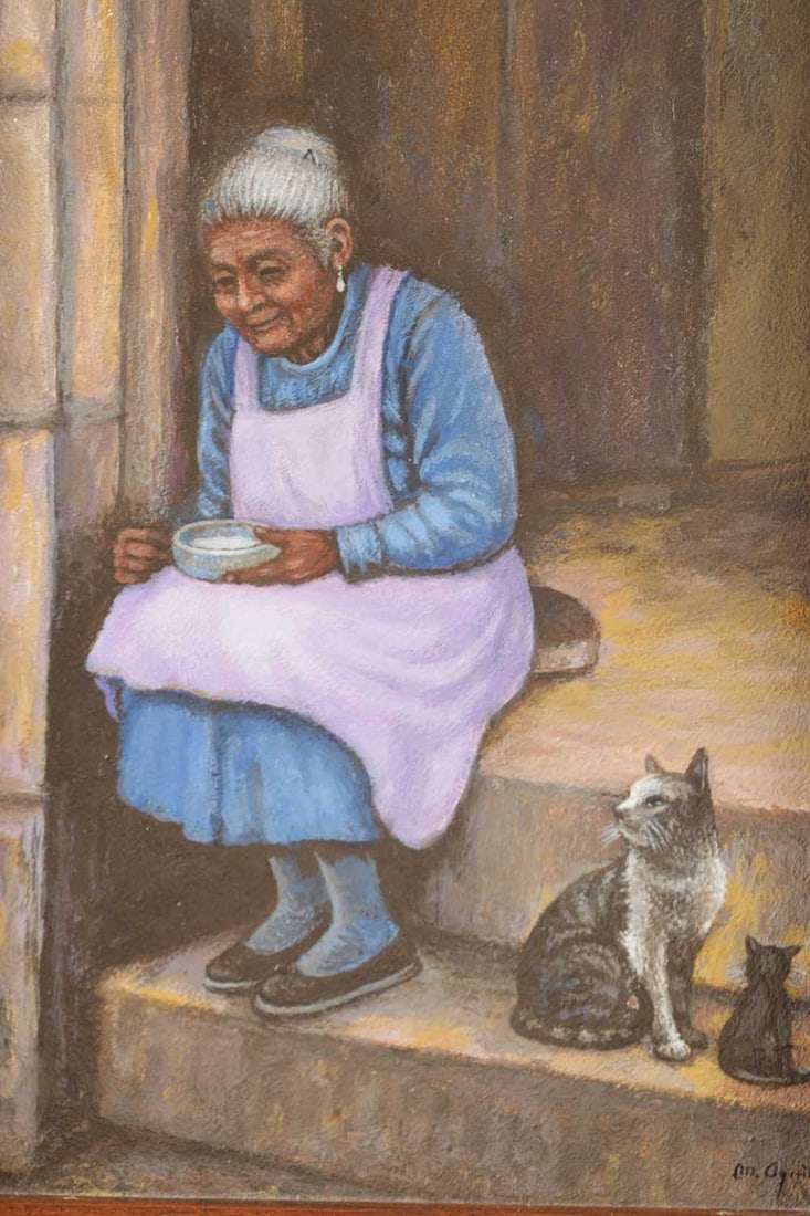 MERCEDES AGUILAR (MEXICAN) AN ACRYLIC ON PANEL PORTRAIT - 2