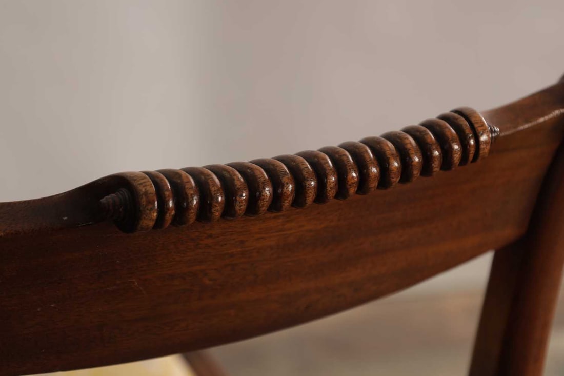 A PAIR OF REGENCY STYLE MAHOGANY SIDE CHAIRS - 7