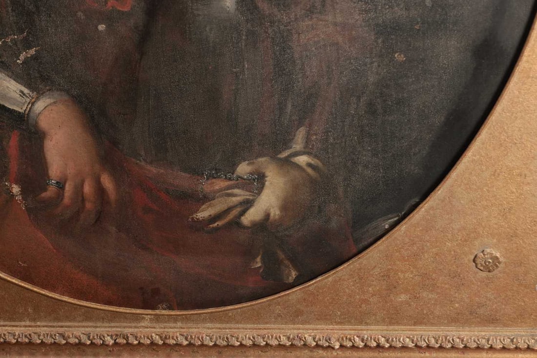 A 17TH CENTURY OIL ON CANVAS PORTRAIT OF A GENTLEMAN IN ARMOUR - 5