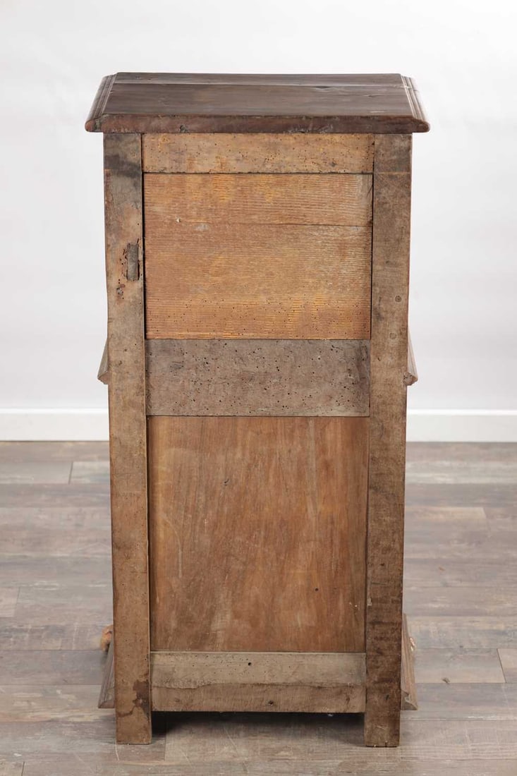 A 17TH CENTURY ITALIAN WALNUT AND PARCEL-GILT SIDE CABINET ON STAND - 7