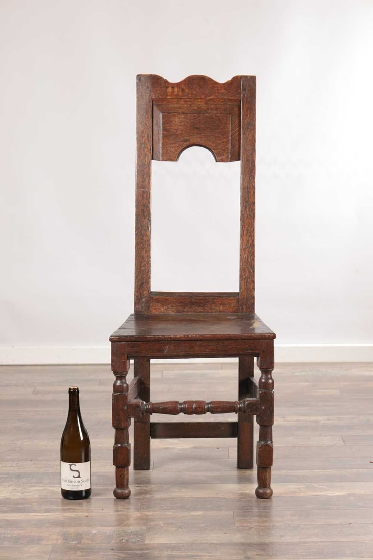 THREE 17TH CENTURY OAK HALL CHAIRS - 2
