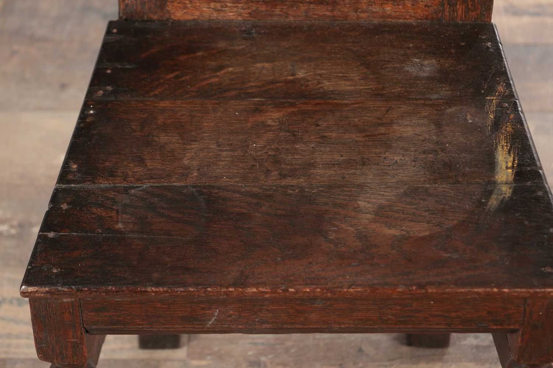 THREE 17TH CENTURY OAK HALL CHAIRS - 3
