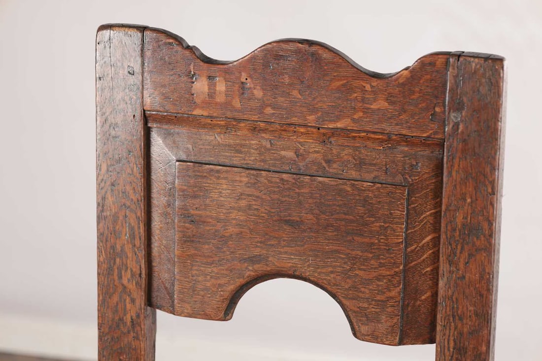 THREE 17TH CENTURY OAK HALL CHAIRS - 4