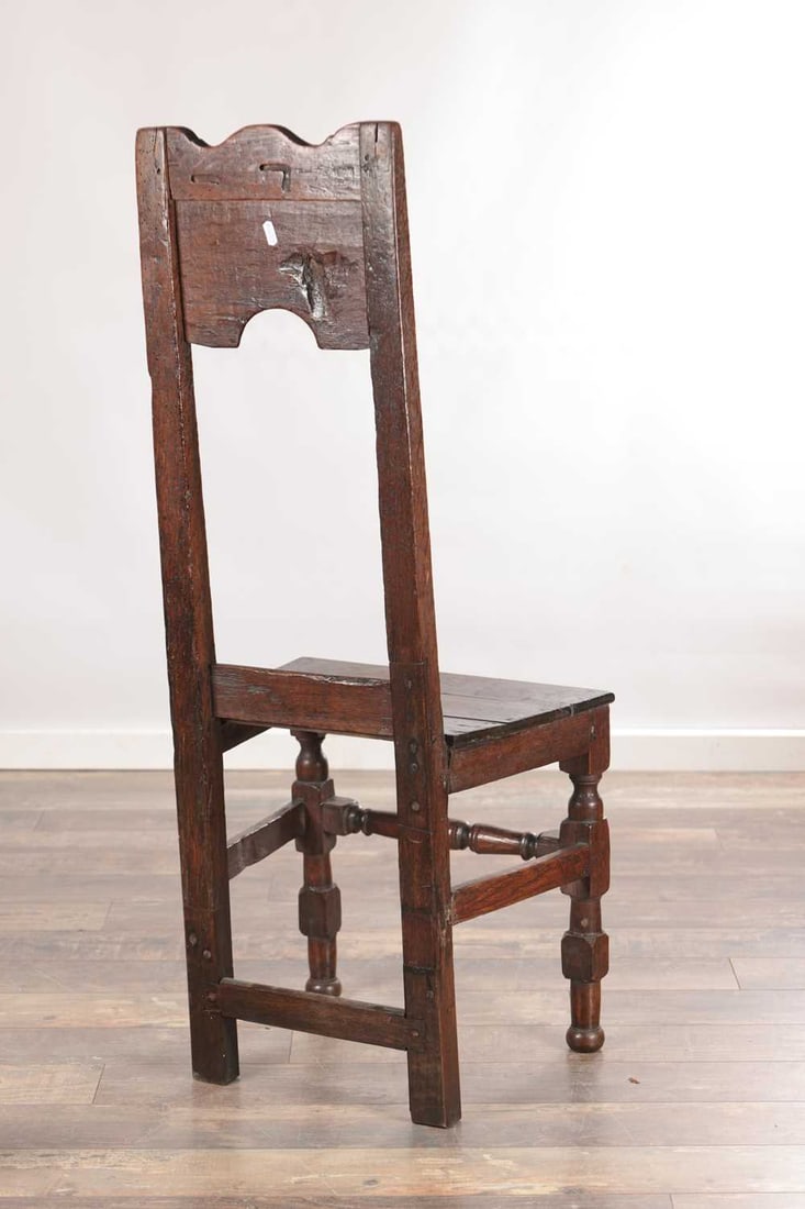 THREE 17TH CENTURY OAK HALL CHAIRS - 6
