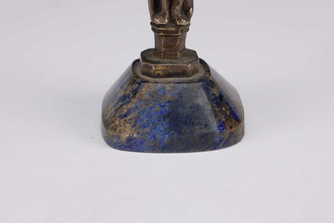 AN 18TH/19TH CENTURY GRAND TOUR BRONZE FIGURE OF A SOLDIER ON A LAPIS LAZULI BASE - 5