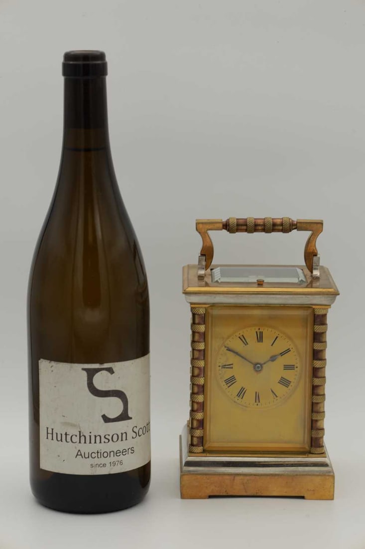 A LATE 19TH CENTURY FRENCH BRASS REPEATING CARRIAGE CLOCK - 2