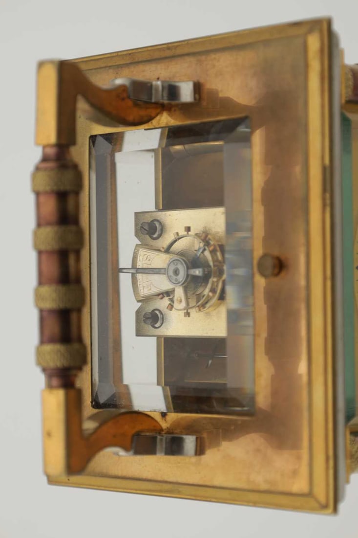 A LATE 19TH CENTURY FRENCH BRASS REPEATING CARRIAGE CLOCK - 3