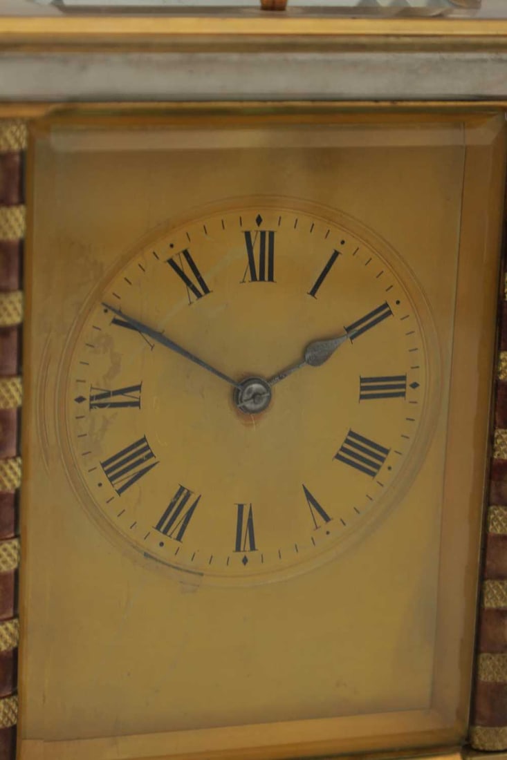 A LATE 19TH CENTURY FRENCH BRASS REPEATING CARRIAGE CLOCK - 5