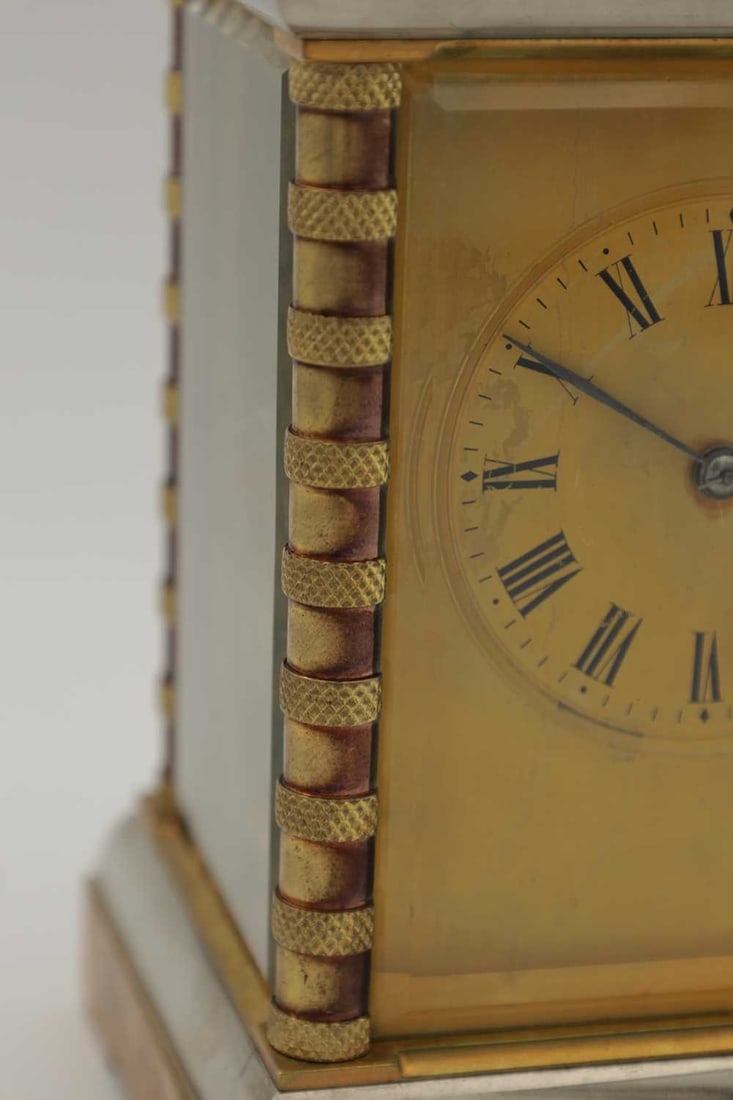 A LATE 19TH CENTURY FRENCH BRASS REPEATING CARRIAGE CLOCK - 6