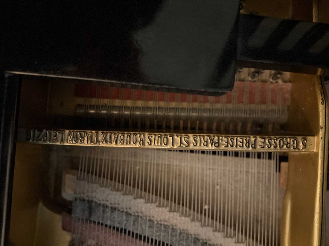 AN EARLY 20TH CENTURY GERMAN EBONISED BABY GRAND PIANO BY SCHEIDMAYER - 16