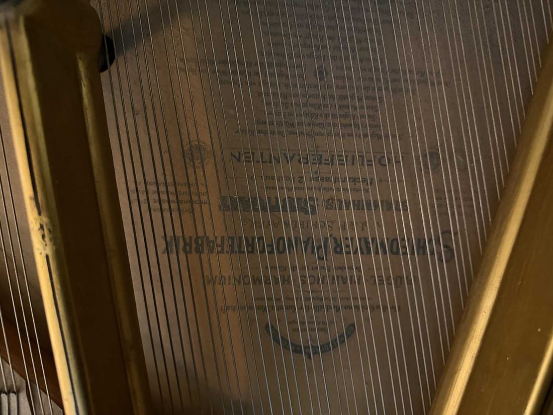 AN EARLY 20TH CENTURY GERMAN EBONISED BABY GRAND PIANO BY SCHEIDMAYER - 5