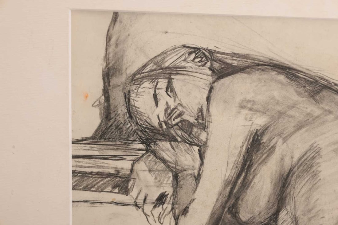 TWO CHARCOAL FIGURE STUDIES - 4