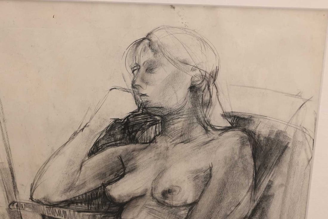 TWO CHARCOAL FIGURE STUDIES - 5