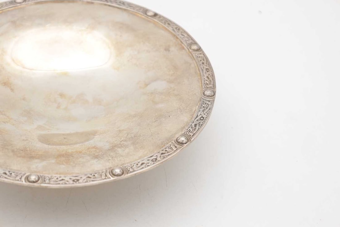 A SILVER PEDESTAL DISH - 2