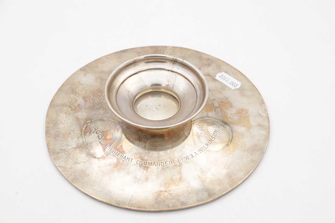 A SILVER PEDESTAL DISH - 4