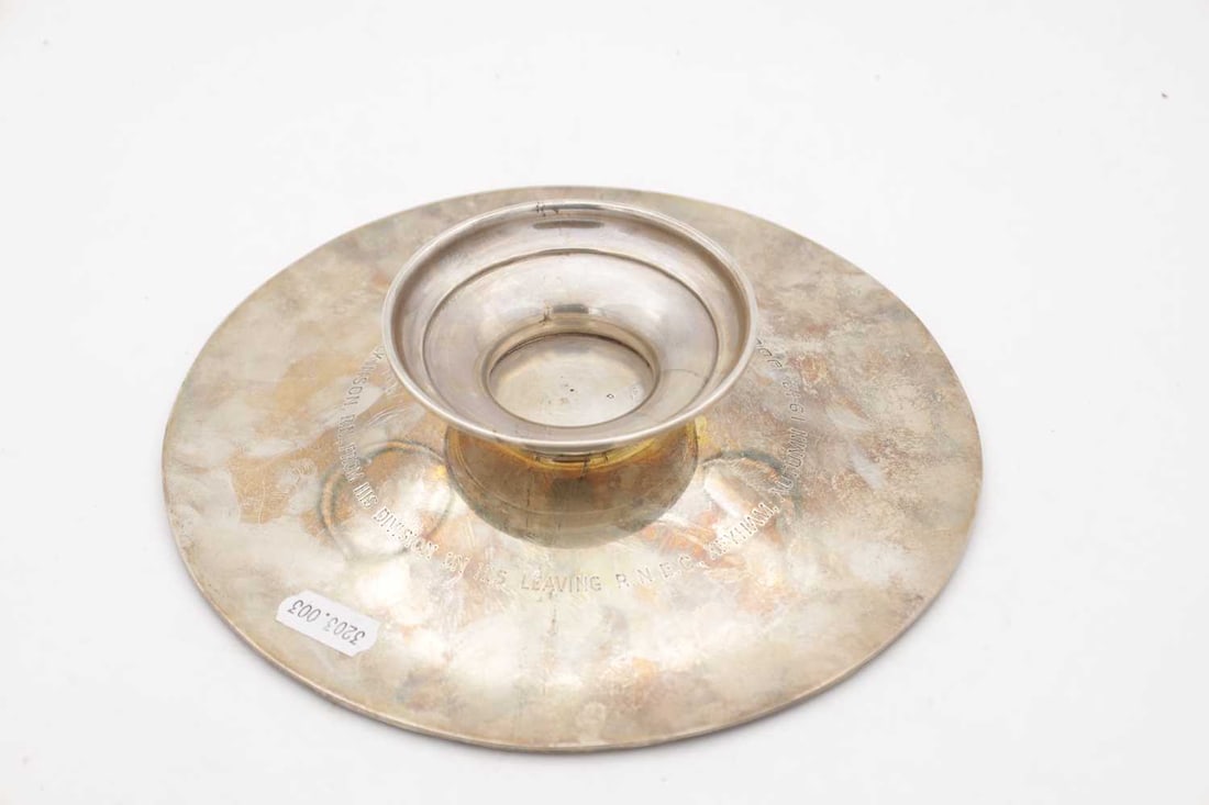 A SILVER PEDESTAL DISH - 5