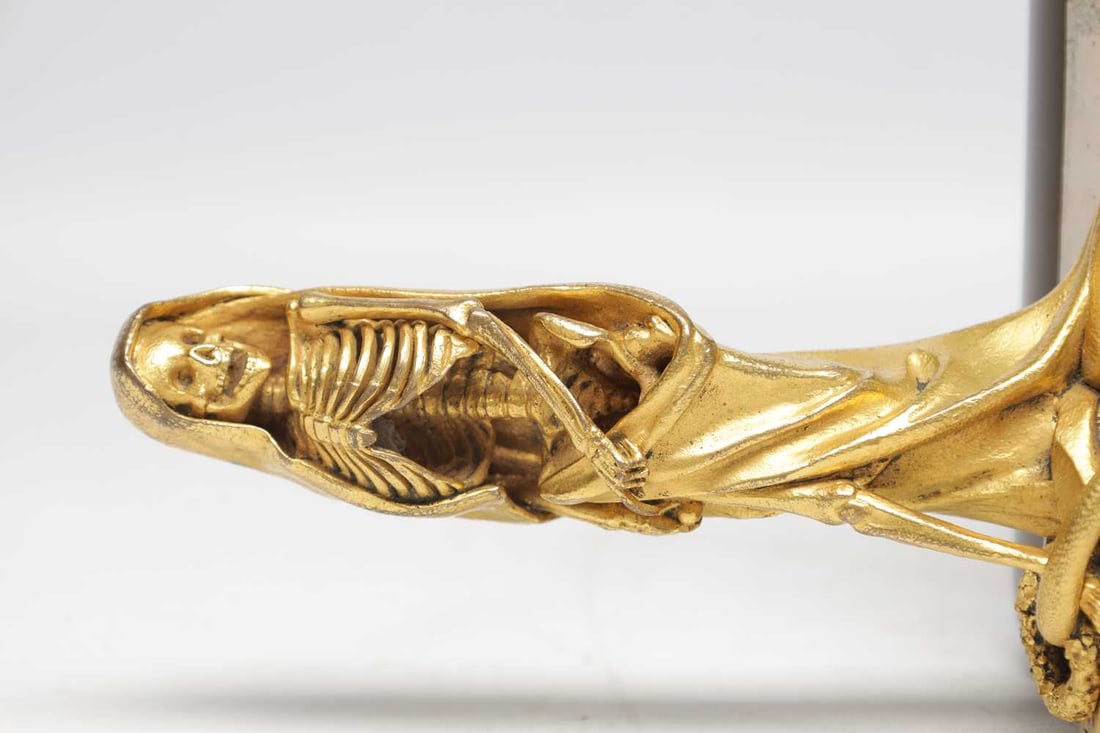 A MID 19TH CENTURY FRENCH GILT BRONZE HILTED RITUAL DAGGER - 2