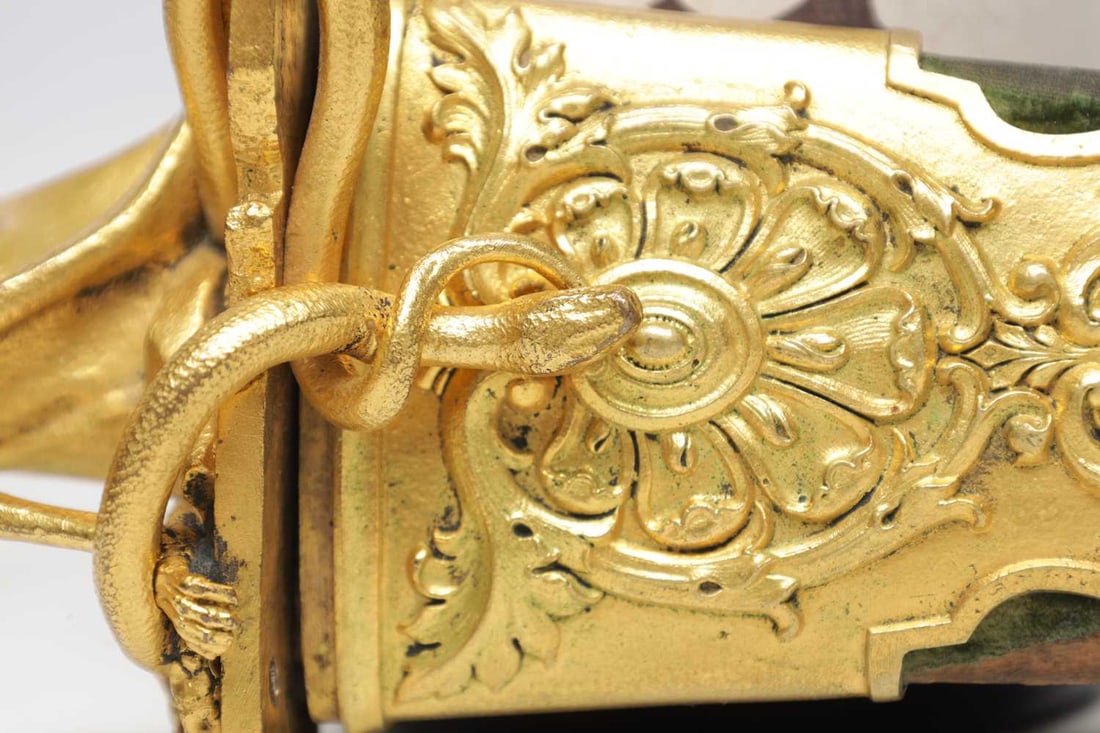 A MID 19TH CENTURY FRENCH GILT BRONZE HILTED RITUAL DAGGER - 3