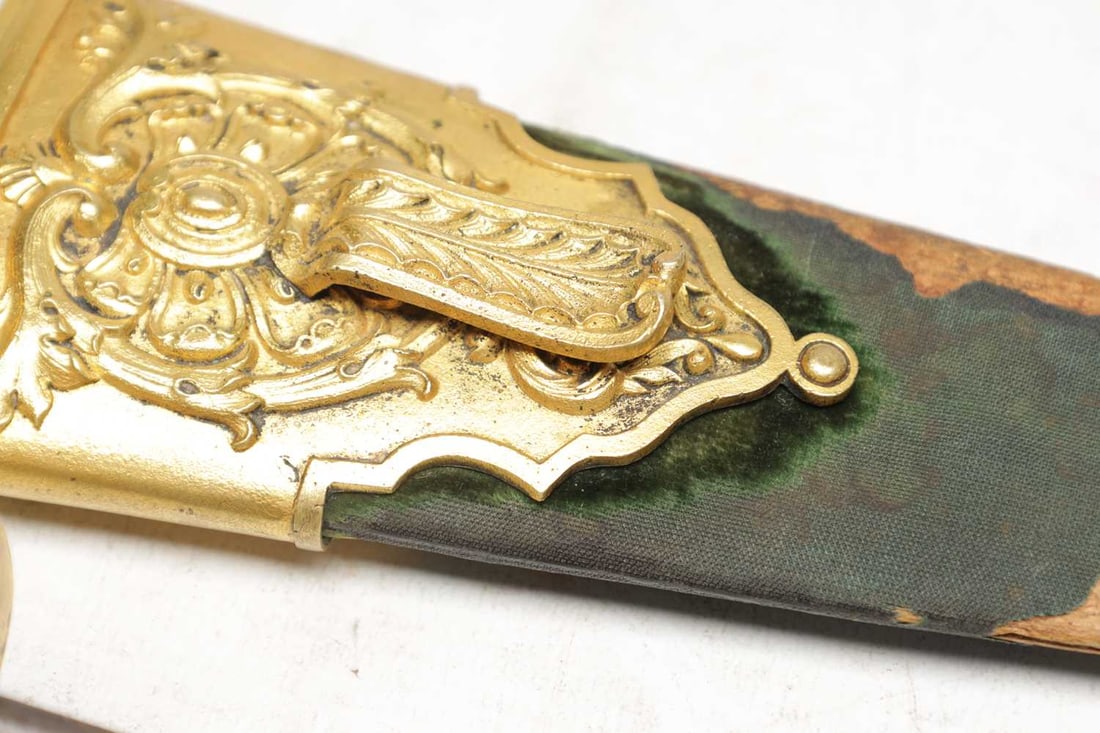 A MID 19TH CENTURY FRENCH GILT BRONZE HILTED RITUAL DAGGER - 8
