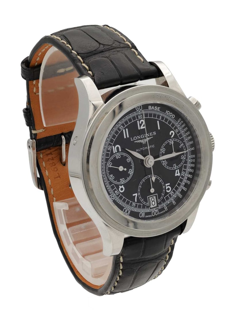 A LONGINES HERITAGE STAINLESS STEEL AUTOMATIC CHRONOGRAPH WRISTWATCH - 2