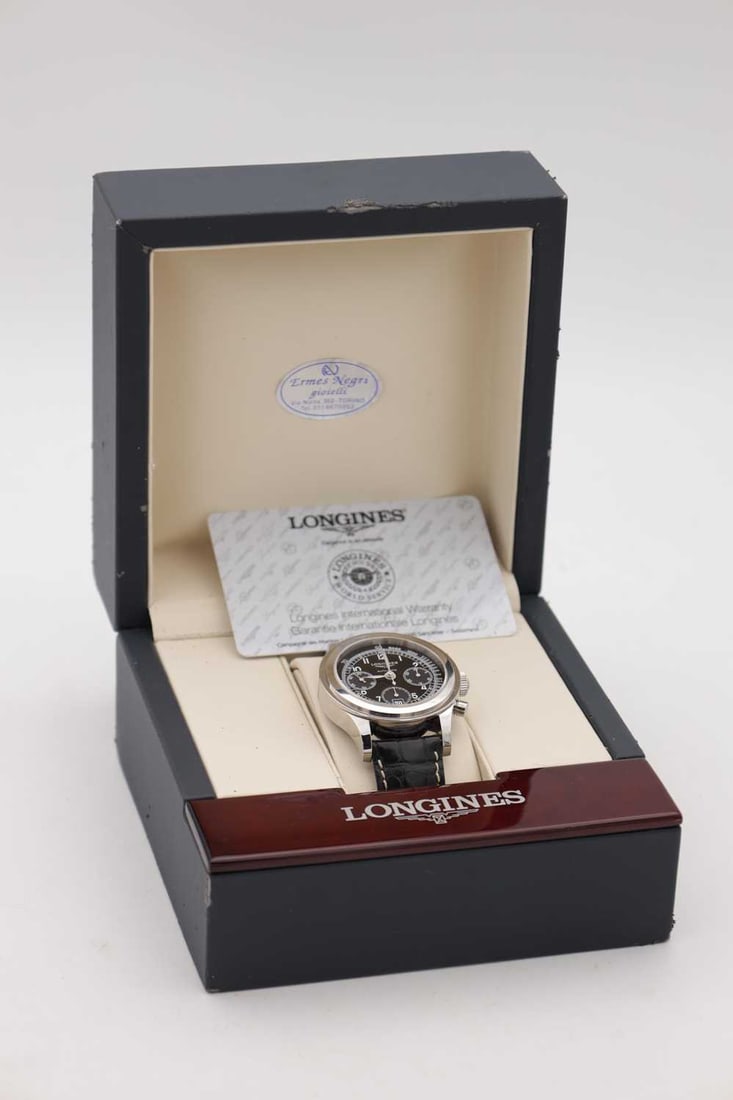 A LONGINES HERITAGE STAINLESS STEEL AUTOMATIC CHRONOGRAPH WRISTWATCH - 5