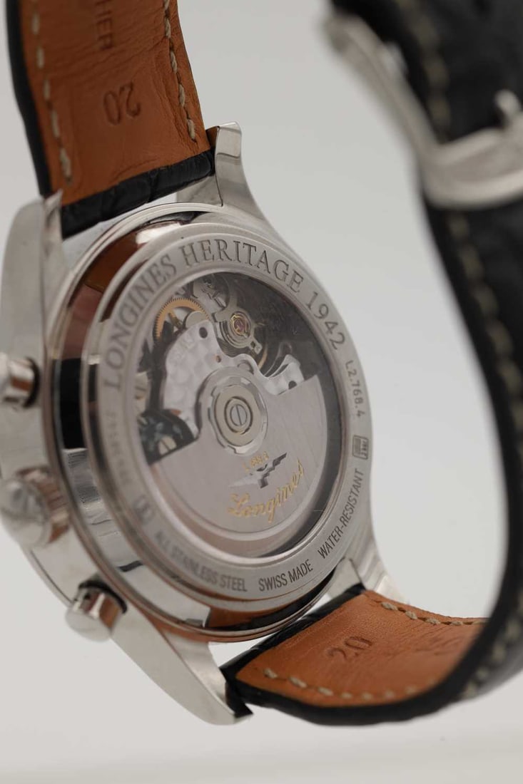 A LONGINES HERITAGE STAINLESS STEEL AUTOMATIC CHRONOGRAPH WRISTWATCH - 8