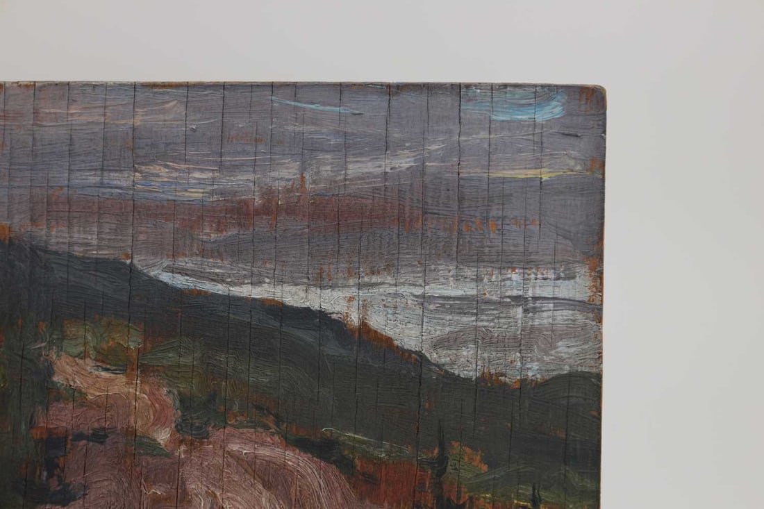 ATT JAMES EDWARD HERVEY MACDONALD RCA (1873 - 1932) CANADIAN, AN OIL ON BOARD AUTUMNAL MOUNTAIN LAND - 3