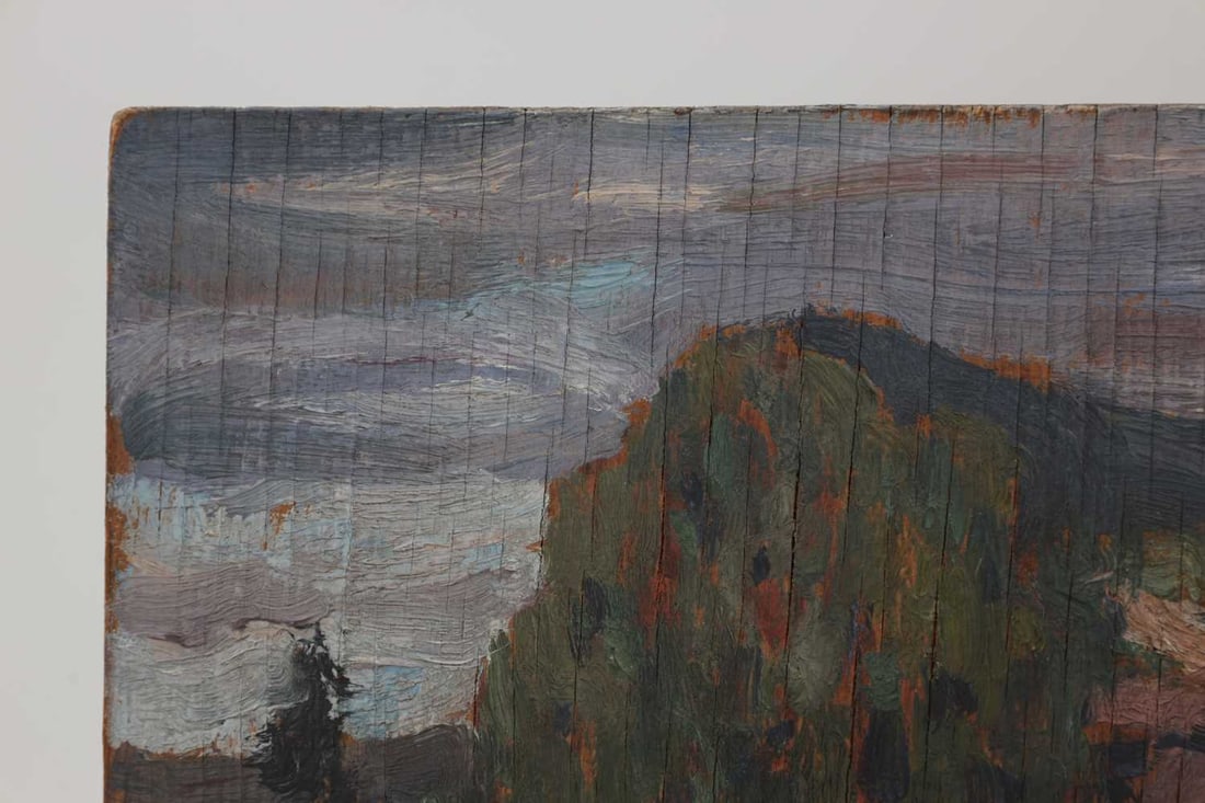 ATT JAMES EDWARD HERVEY MACDONALD RCA (1873 - 1932) CANADIAN, AN OIL ON BOARD AUTUMNAL MOUNTAIN LAND - 4