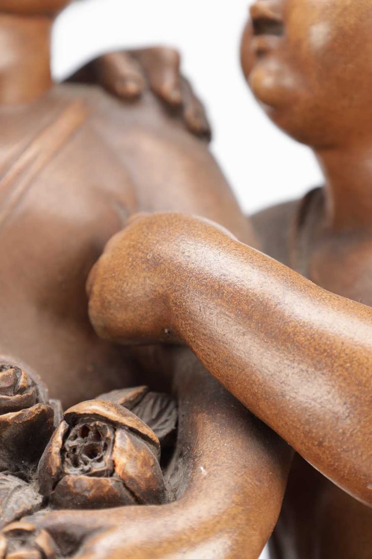 A 19TH CENTURY TERRACOTTA FIGURE GROUP - 7