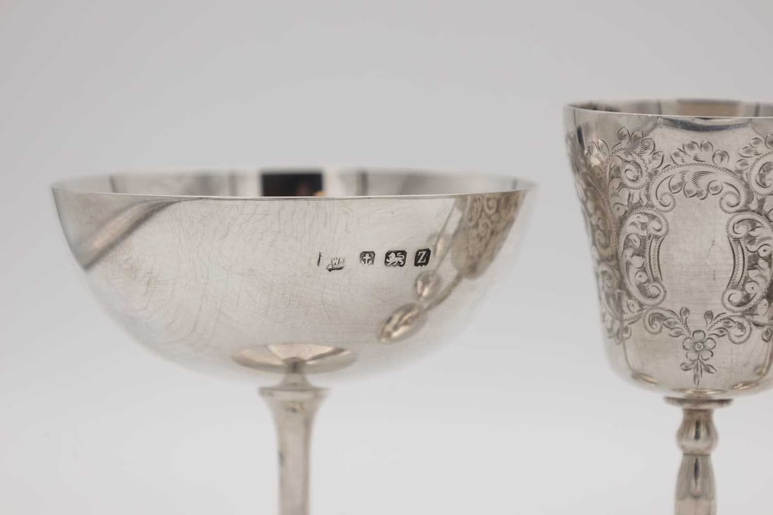 TWO PAIRS OF ENGLISH SILVER DRINKING VESSELS - 2
