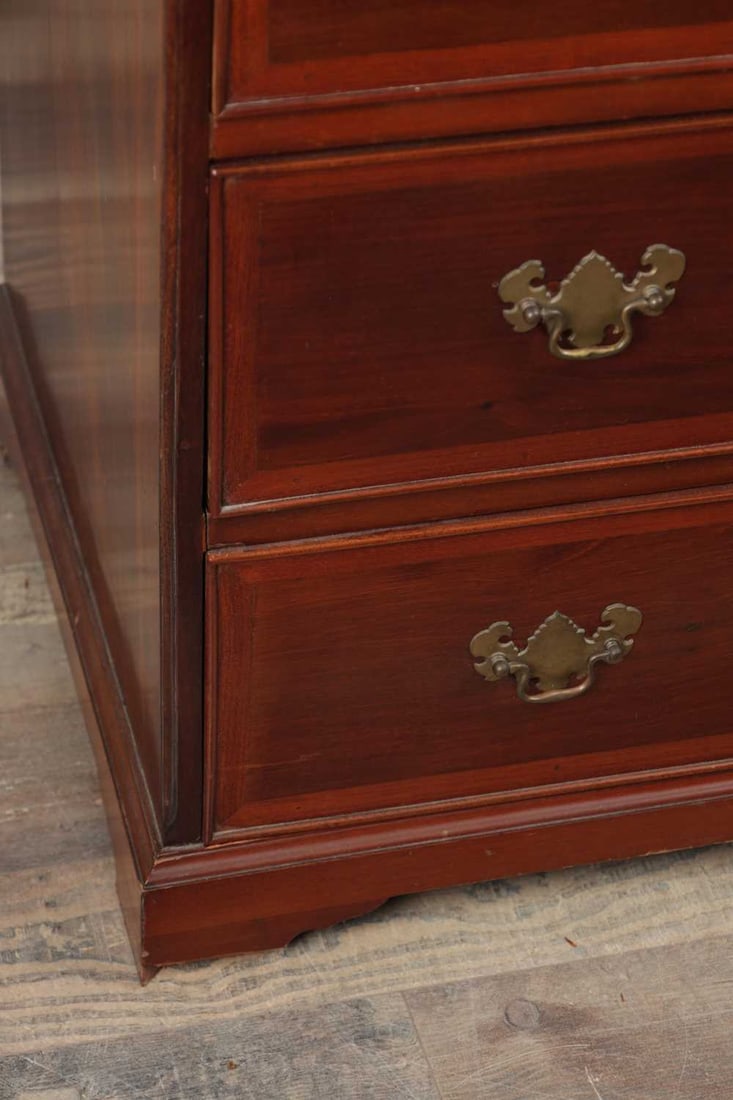 AN 18TH CENTURY ANGLO-CHINESE HARDWOOD BUREAU BOOKCASE - 7