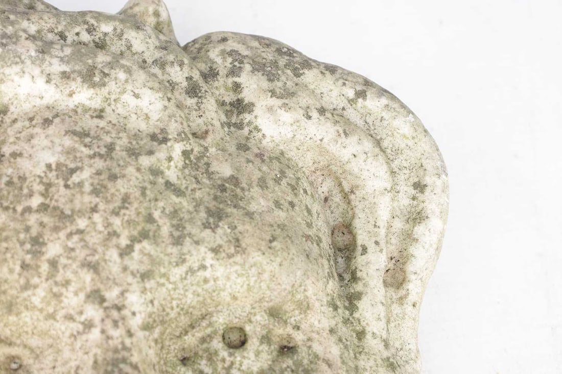 A CARVED MARBLE CHERUB'S HEAD - 3