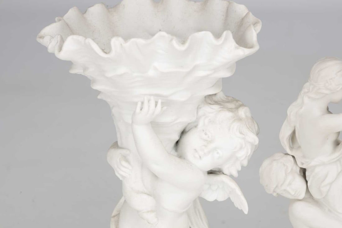 A COLLECTION OF FIVE CONTINENTAL BISQUE PORCELAIN FIGURES - 3