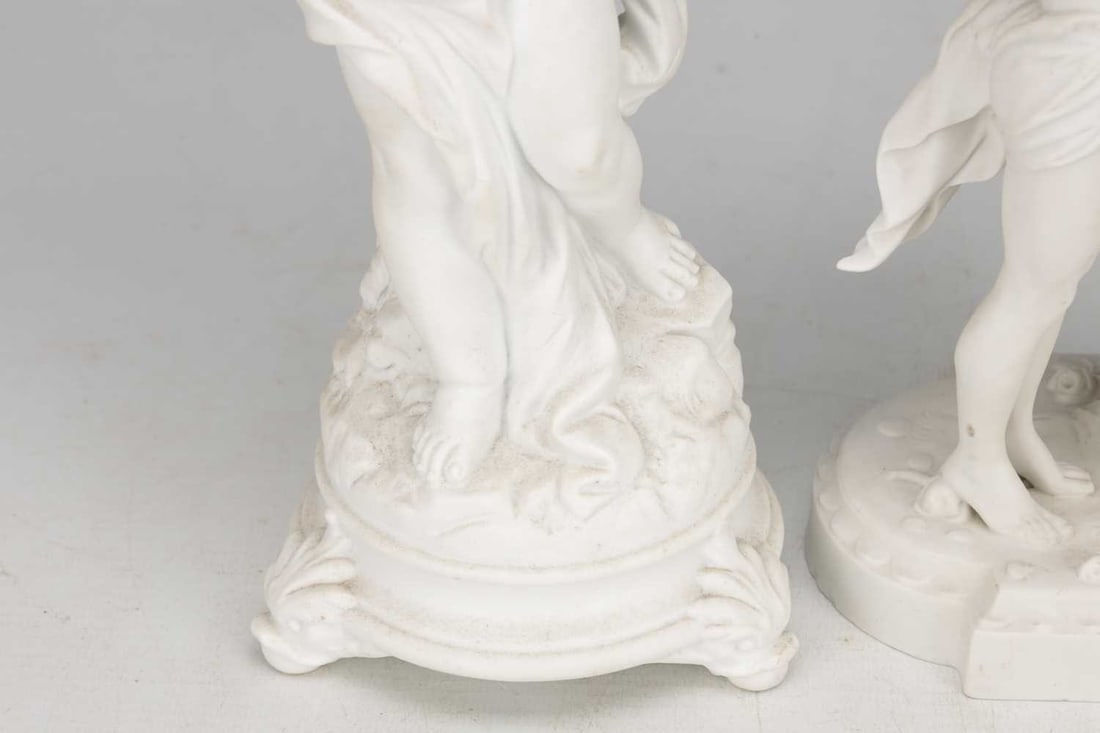 A COLLECTION OF FIVE CONTINENTAL BISQUE PORCELAIN FIGURES - 4