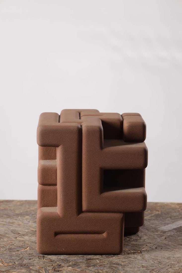 RICHARD PERRY MRSS A RED STONE CUBOID SCULPTURE (SIX SIDES TO A CUBE 2) - 3
