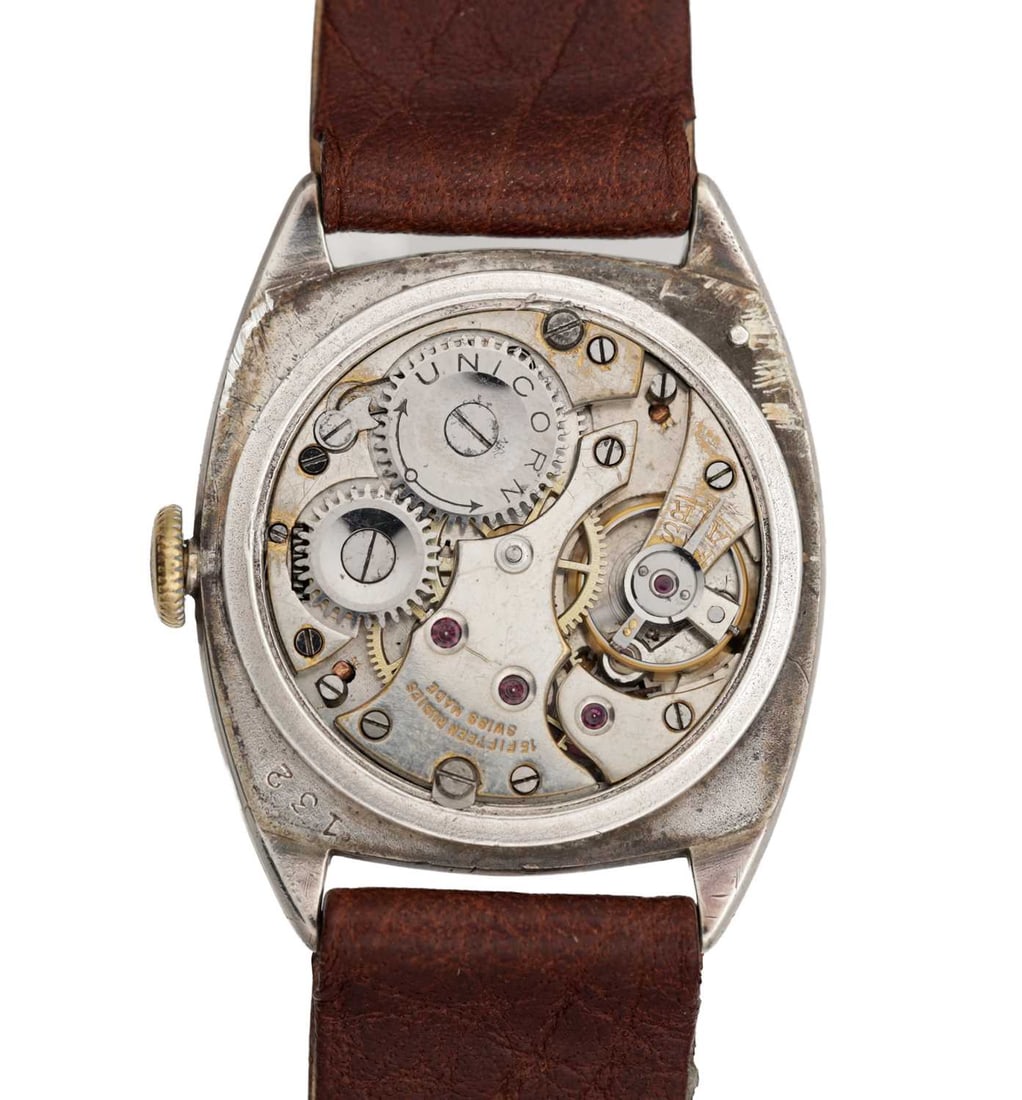 A 1930S SILVER ROLEX 'UNICORN' CUSHION-CASE WRISTWATCH - 2
