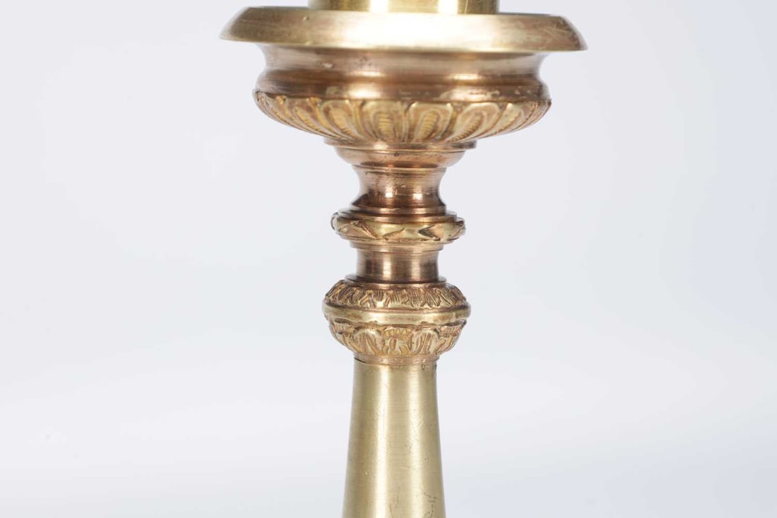 A PAIR OF 19TH CENTURY GILT BRONZE CANDLESTICKS - 4