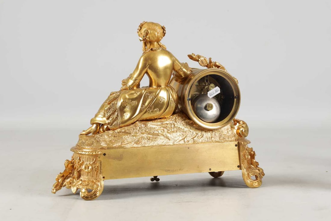 LE ROY, PARIS. A LATE 19TH CENTURY FRENCH ORMOLU AND PORCELAIN PANEL MANTEL CLOCK - 6