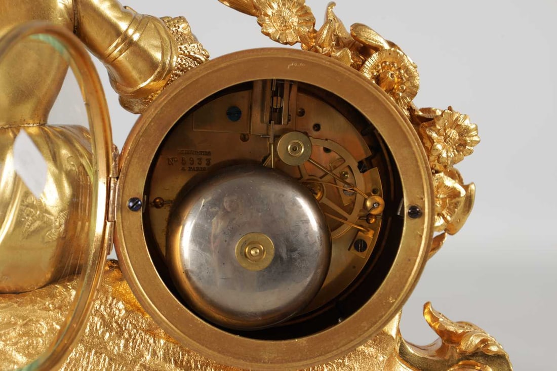 LE ROY, PARIS. A LATE 19TH CENTURY FRENCH ORMOLU AND PORCELAIN PANEL MANTEL CLOCK - 8