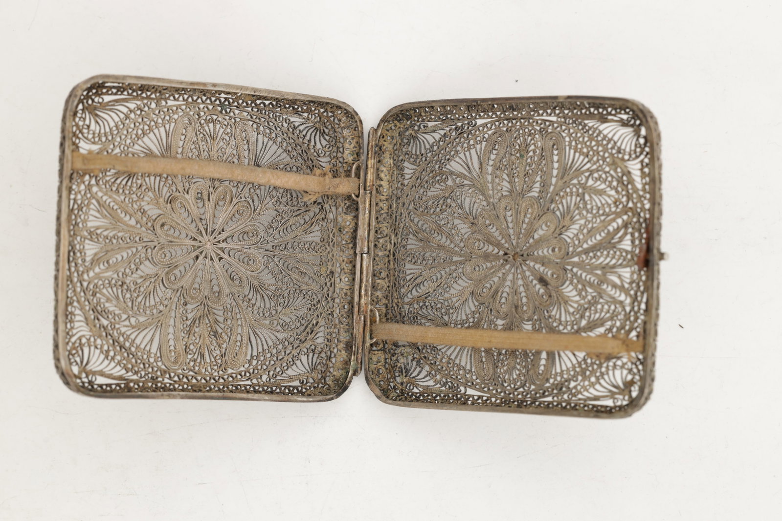 TWO SILVER FILIGREE CARD CASES - 4