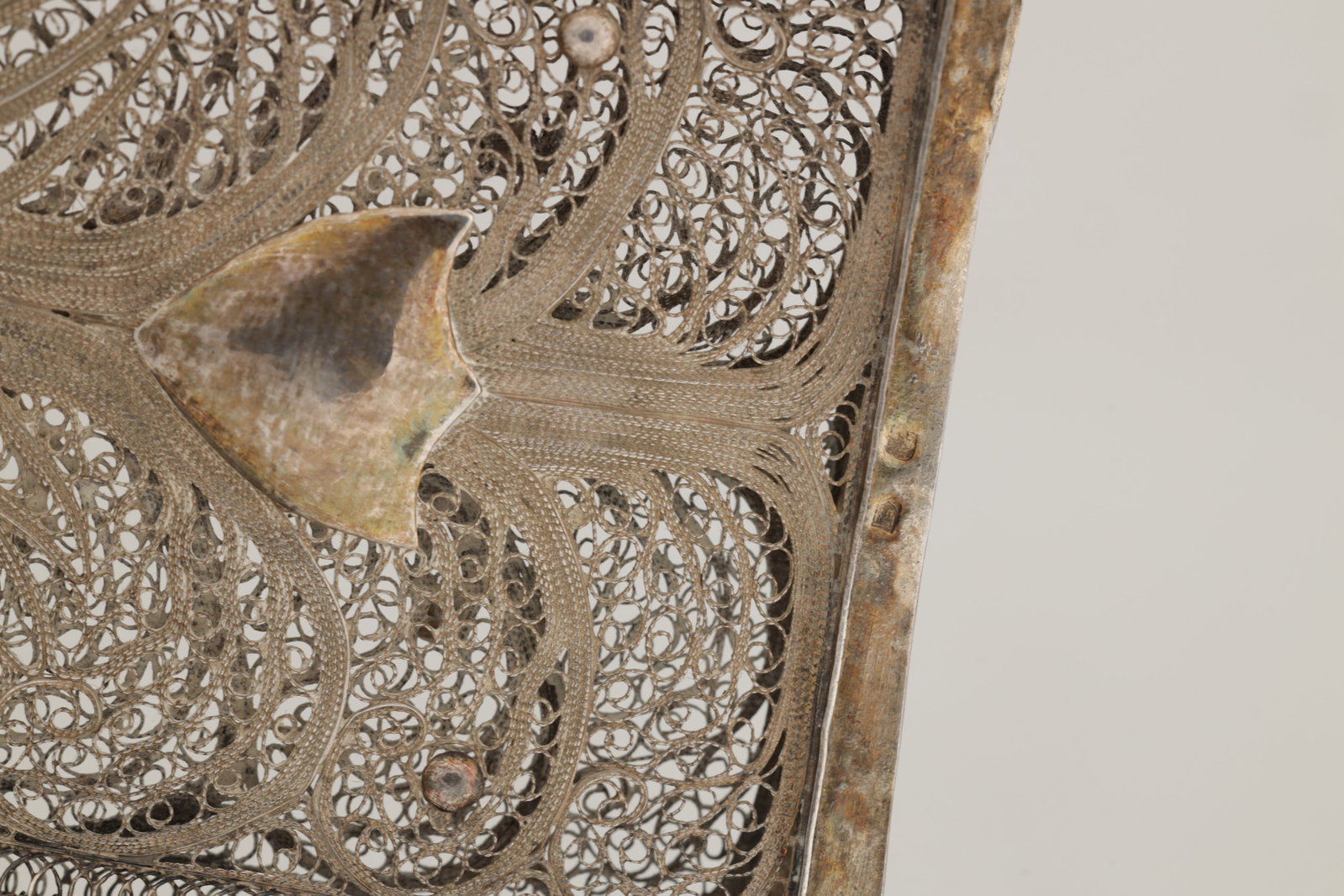 TWO SILVER FILIGREE CARD CASES - 3