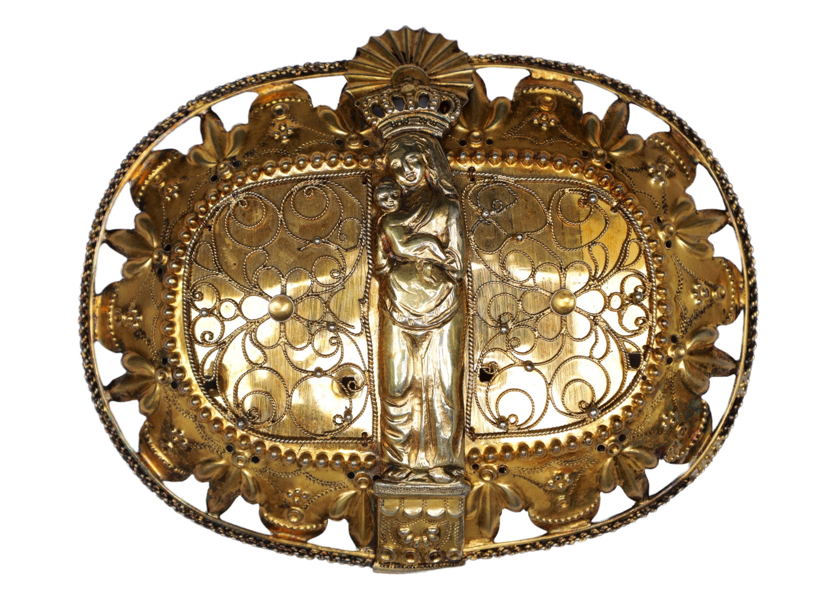 A 19TH CENTURY CONTINENTAL SILVER GILT RELIQUARY BELT BUCKLE (1 of 7)