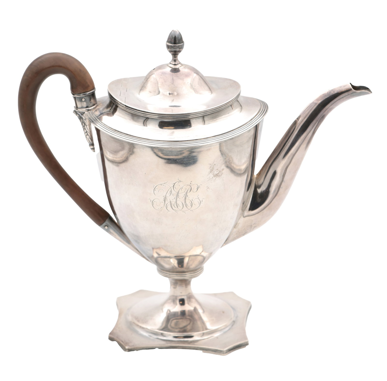 A GEORGE III ENGLISH PROVINCIAL SILVER COFFEE POT BY HAMPSTON, PRINCE & CATTLES, YORK (1 of 10)