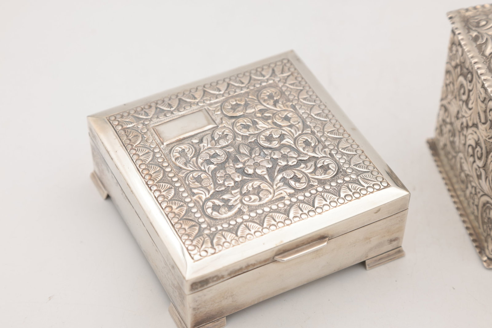 TWO SILVER BOXES - 6