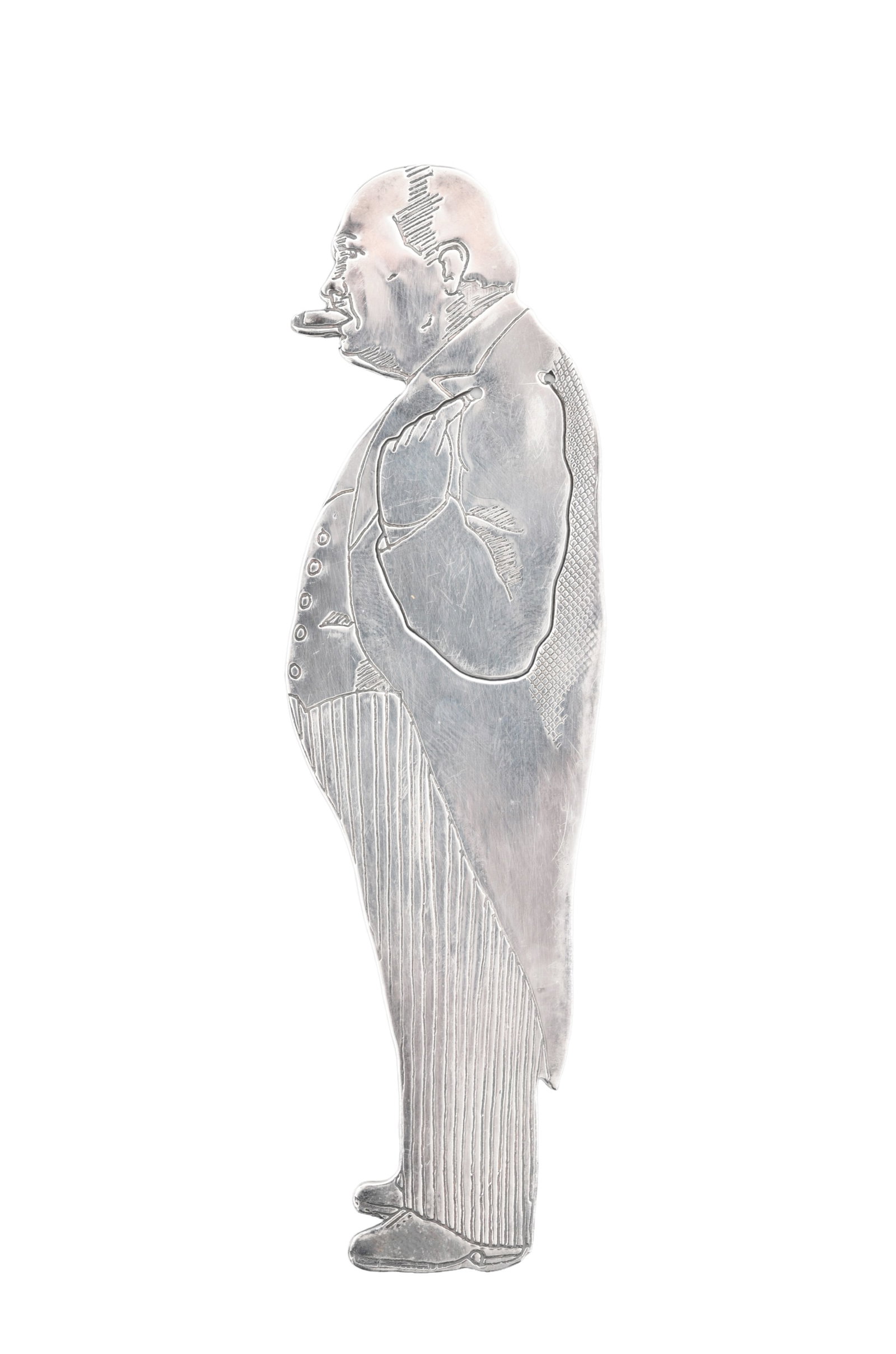 A LATE 20TH CENTURY ENGLISH SILVER FIGURAL BOOKMARK IN ORIGINAL FITTED LEATHER CASE (1 of 6)