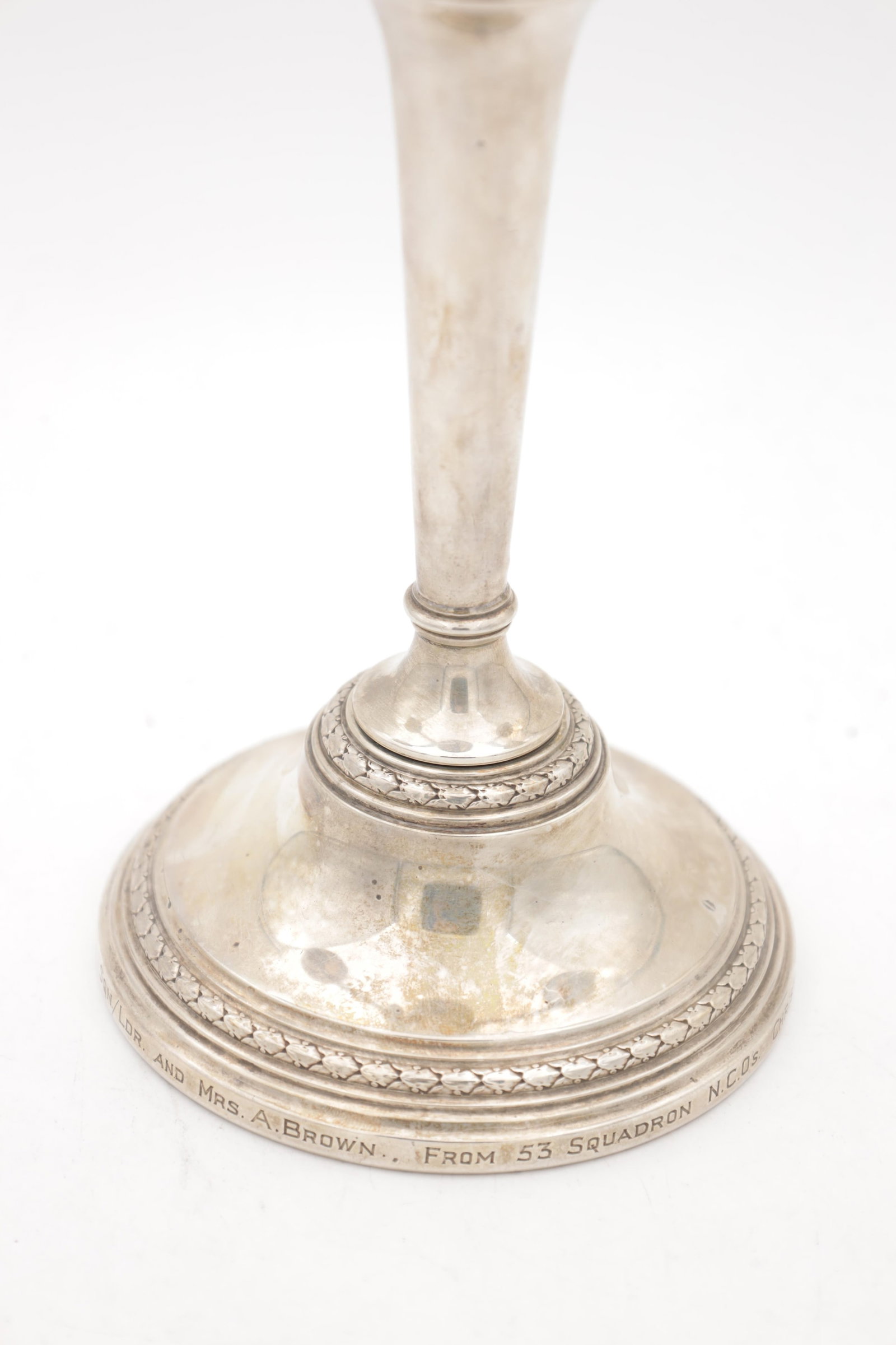 A SILVER THREE BRANCH CANDELABRA - 4